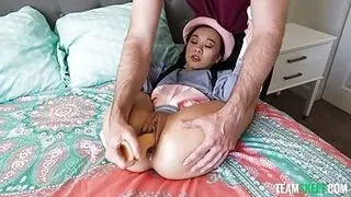 Petite Asian Chick Training Her Tight Holes